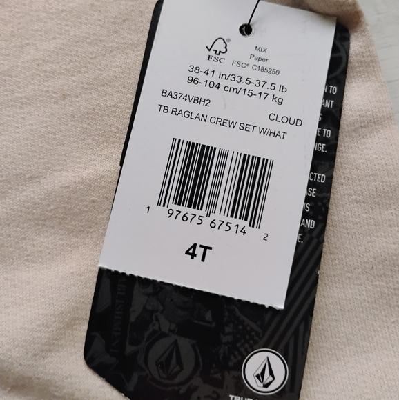 VOLCOM NEW Raglan Crewneck Sweatshirt,Sweatpants & Beanie - Picture 14 of 15